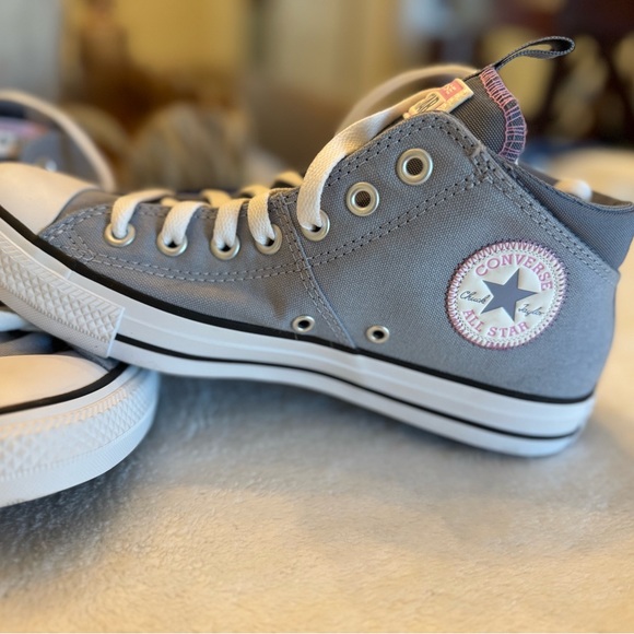Converse Gray and White High-Top Sneakers - Picture 1 of 3